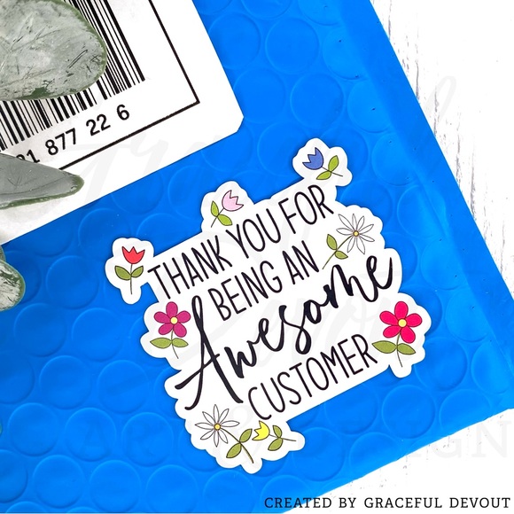 🌷Thank You For Being An AWESOME Customer- Sticker 2" (inches)(48ct.) [GD64-48] - Picture 3 of 7